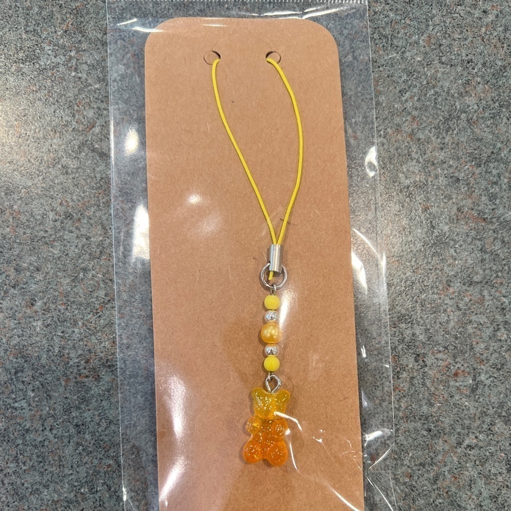 NEW!!! Gummy Bear Cell Phone and Tech Charm Yellow